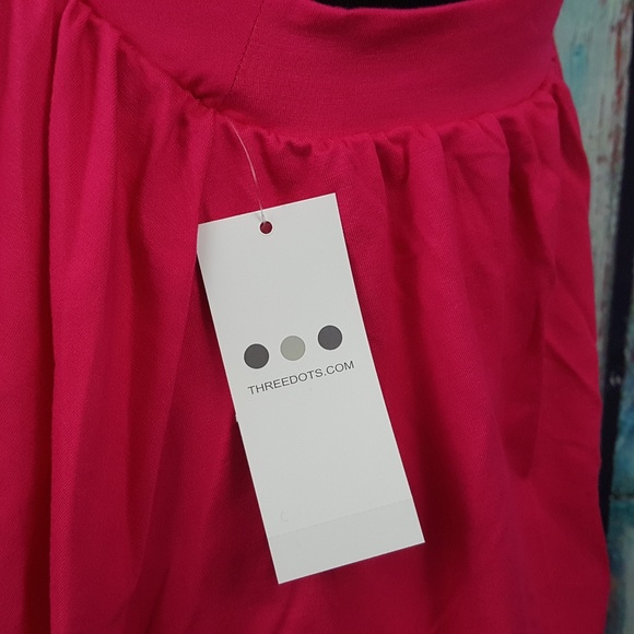 NWT Three Dots Jersey Ruffle One-Shoulder Dress - Picture 3 of 5